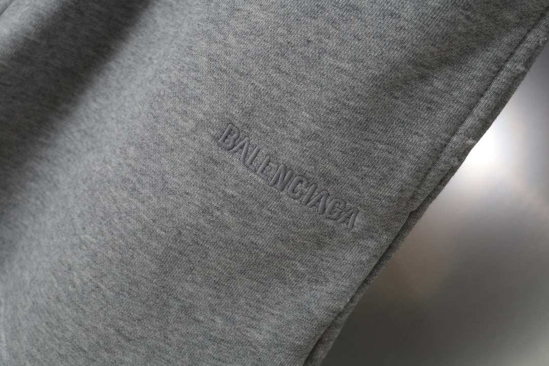 Grey sweat shorts with Balenciaga embroidery at the side seam