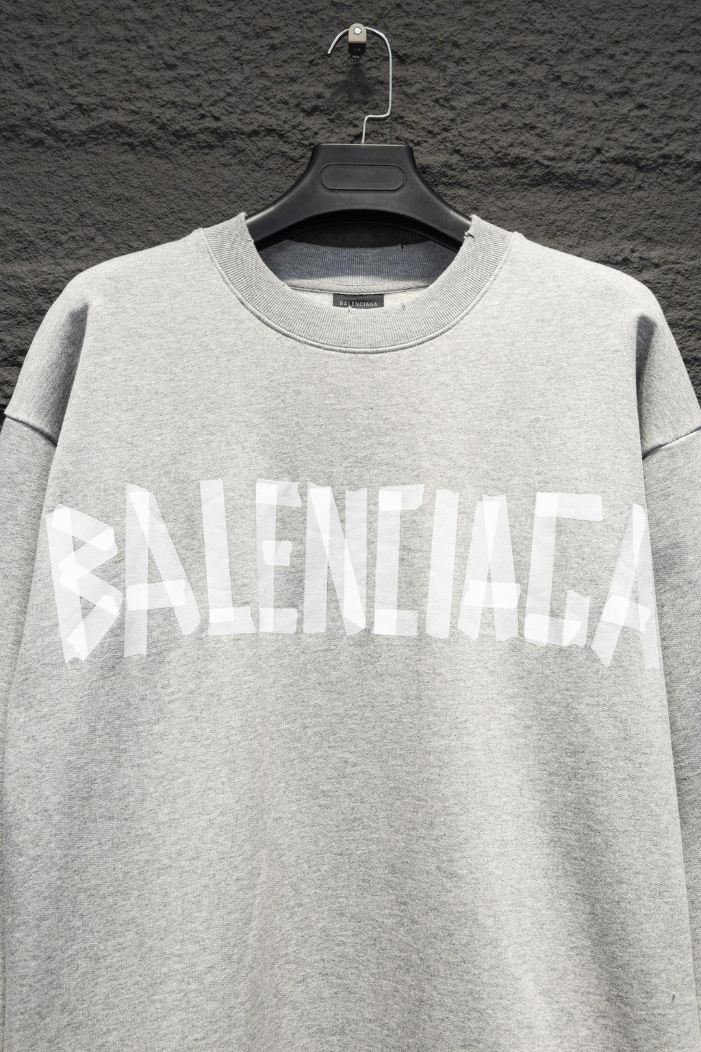 Balenciaga crewneck sweatshirt in light gray with long sleeves and front logo
