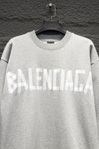 Balenciaga crewneck sweatshirt in light gray with long sleeves and front logo