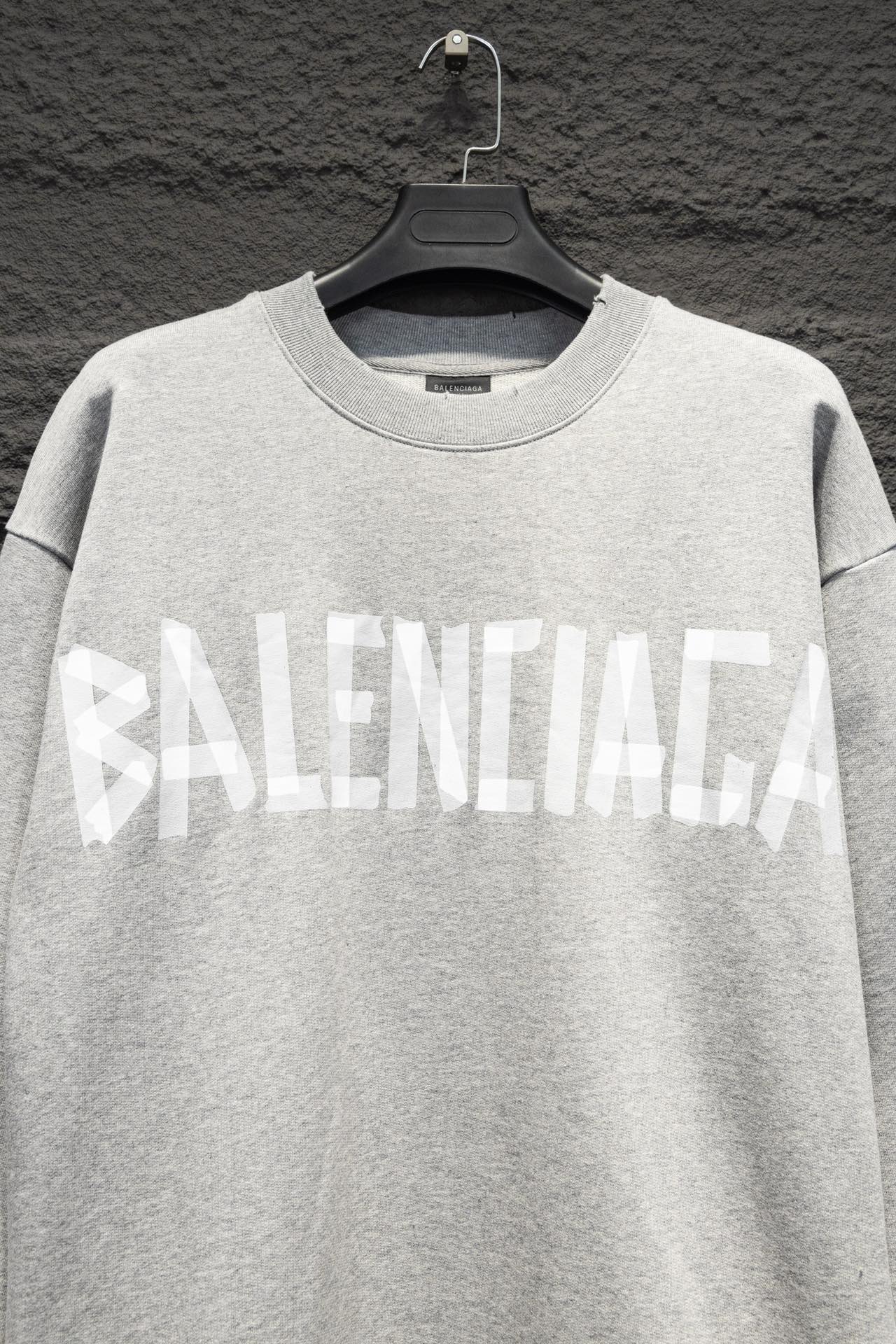 Balenciaga crewneck sweatshirt in light gray with long sleeves and front logo