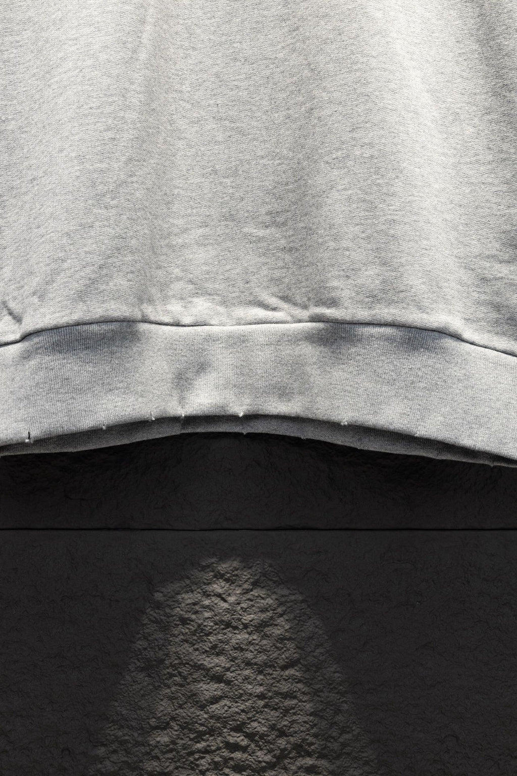 Balenciaga crewneck sweatshirt hem close-up with ribbed trim