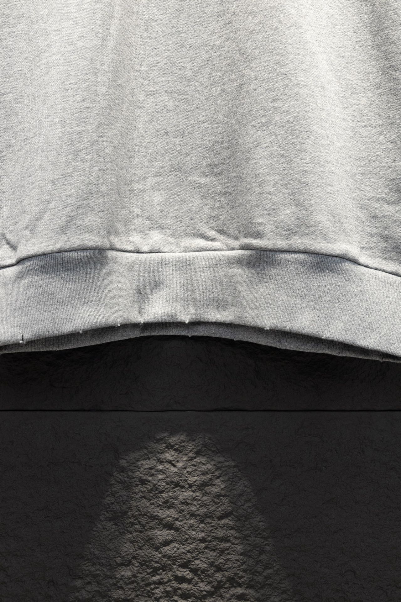 Balenciaga crewneck sweatshirt hem close-up with ribbed trim