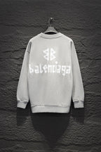Balenciaga crewneck sweatshirt in light gray with large back logo print