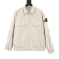 Stone Island lightweight jacket with front zip, stand collar, flap pockets