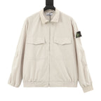 Stone Island lightweight jacket with front zip, stand collar, flap pockets