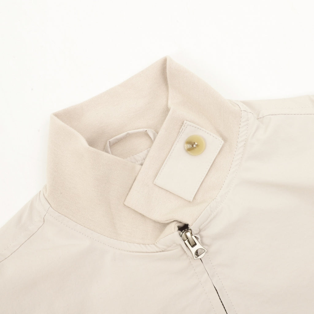 Stone Island jacket collar with button placket and visible zipper