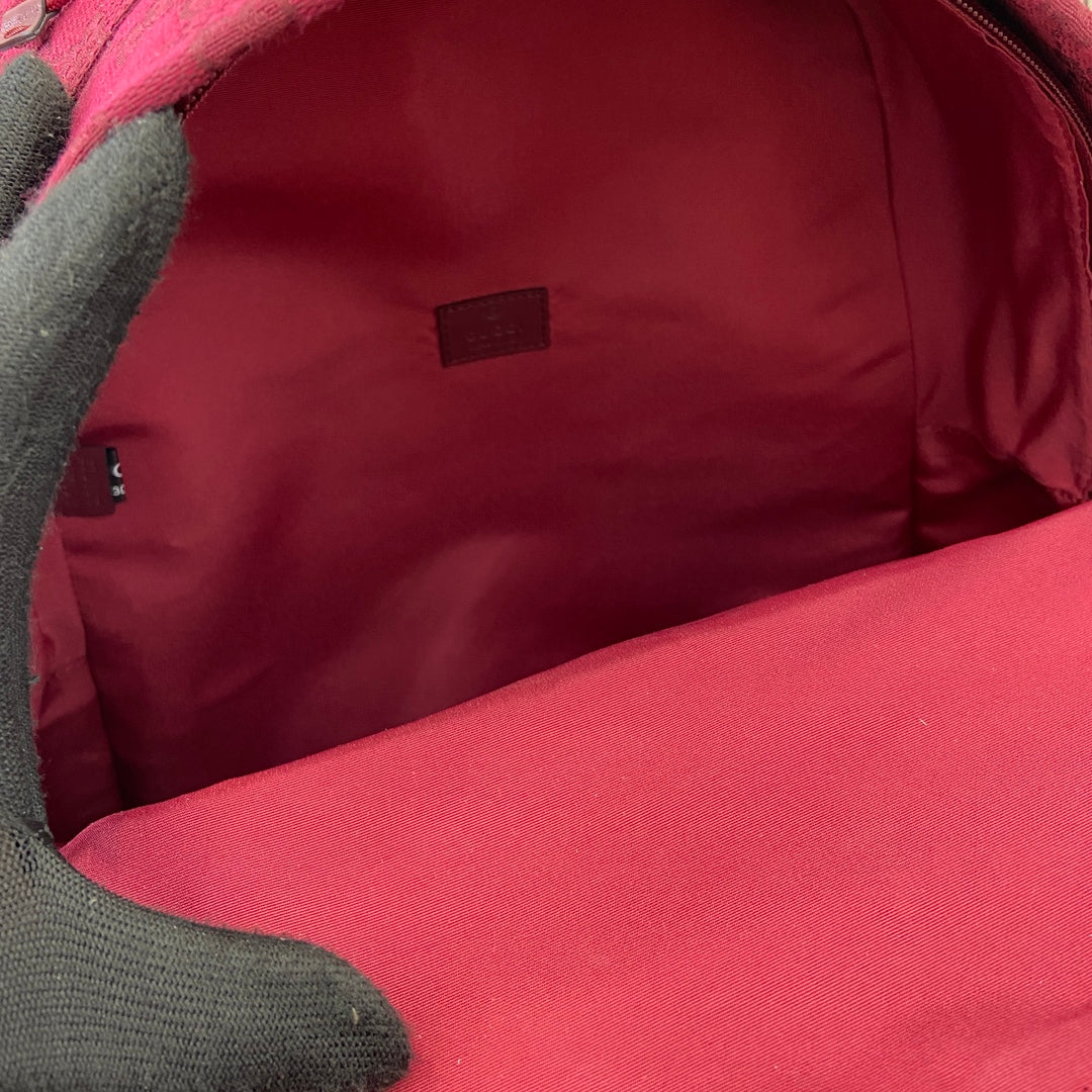 Gucci bag interior with red fabric lining