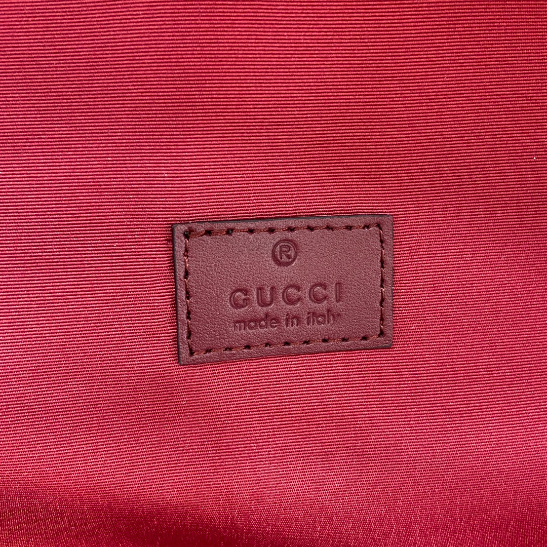 Gucci men's bag red fabric logo label patch, Made in Italy