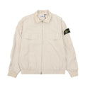 Light beige zip-up jacket with stand collar and two chest pockets