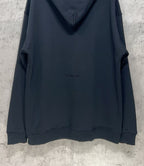 Balenciaga hooded sweatshirt, dark navy, back view with small center logo text