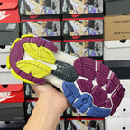 Balenciaga unisex sneakers outsole, purple and blue traction with yellow and gray panels