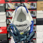Balenciaga unisex sneaker tongue and collar, blue mesh lining with BALENCIAGA logo