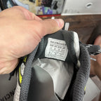 Balenciaga unisex sneaker size label on tongue, grey fabric, visible size markings
