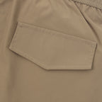Khaki cargo shorts with stitched pocket panel detail