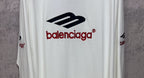 White long-sleeve T-shirt with large black and red Balenciaga logo print