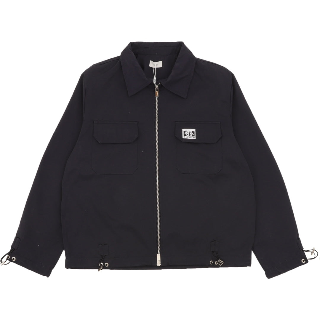 Dior long-sleeve jacket with full zipper, point collar, and flap chest pockets