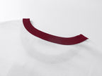 Burgundy ribbed crew collar on white T-shirt