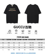 Black Gucci short-sleeve T-shirt front and back views