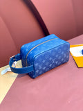 Louis Vuitton blue monogram crossbody bag with top zipper and strap