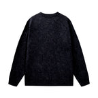 Amiri knit sweater with textured dark fabric, plain back view