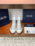 Women's patterned high-top sneakers with white laces and white rubber soles