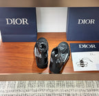 Women’s high-top sneakers with Dior monogram panels, back view