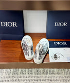 White Dior monogram high-top sneakers with laces, shown from the top opening