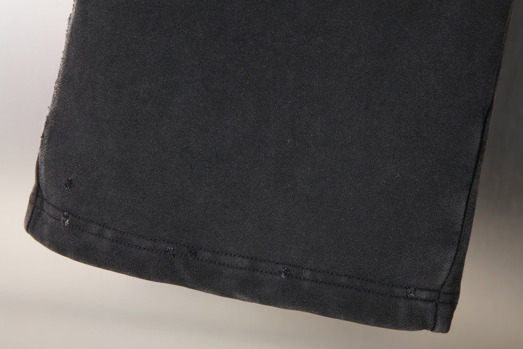 Black Balenciaga pants straight hem with visible stitching