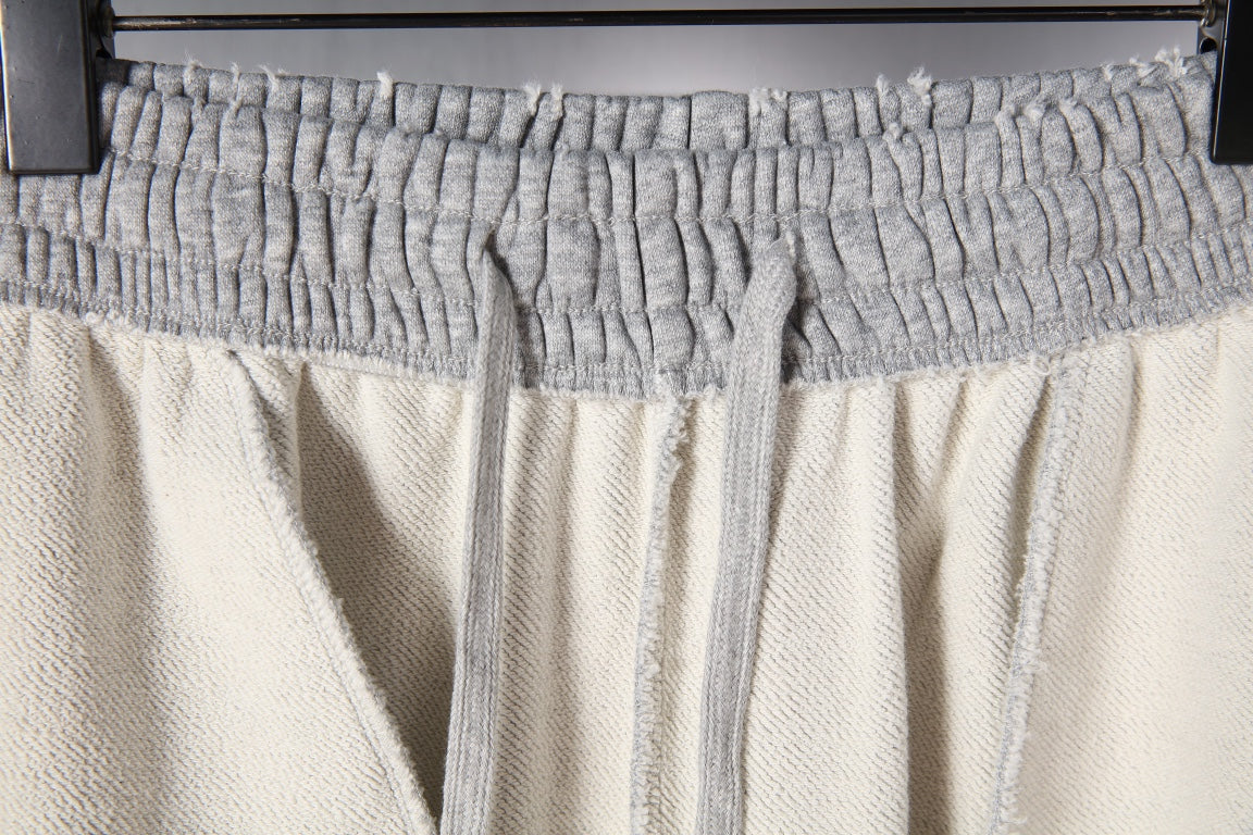 Balenciaga light gray sweatpants waistband with elastic and inner drawstring tabs