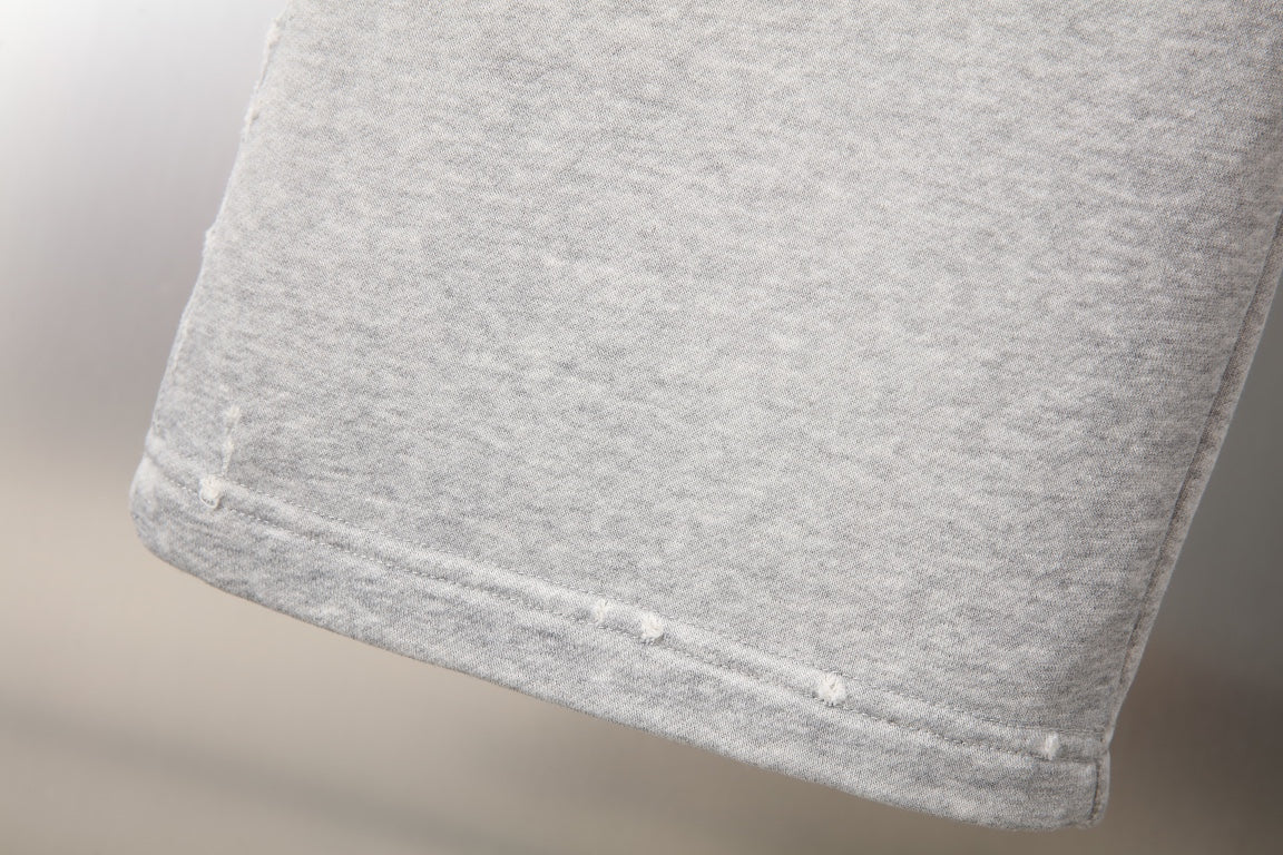 Balenciaga light gray sweatpants hem with clean stitched edge