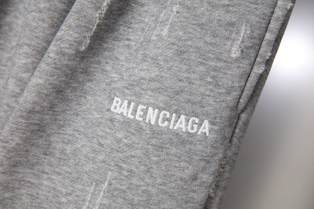 Balenciaga gray pants with embroidered BALENCIAGA logo on the leg