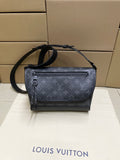 Louis Vuitton men's crossbody bag in blue monogram canvas with top flap
