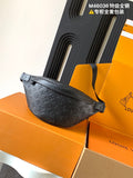 Louis Vuitton monogram crossbody bag in dark charcoal with top zipper and adjustable strap