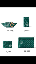 Louis Vuitton small bag accessories, dark green monogram card holder and pouch designs