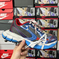 Balenciaga unisex running sneaker, blue navy red with white laces