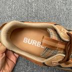 Burberry sneaker interior with 'BURB' logo on beige lining