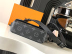 Louis Vuitton bag in gray monogram canvas with top handle strap and black buckle