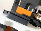 Louis Vuitton crossbody bag, dark gray textured leather with long top zip and strap