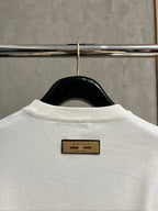 Gucci white sweater back with ribbed crew neck and Gucci label