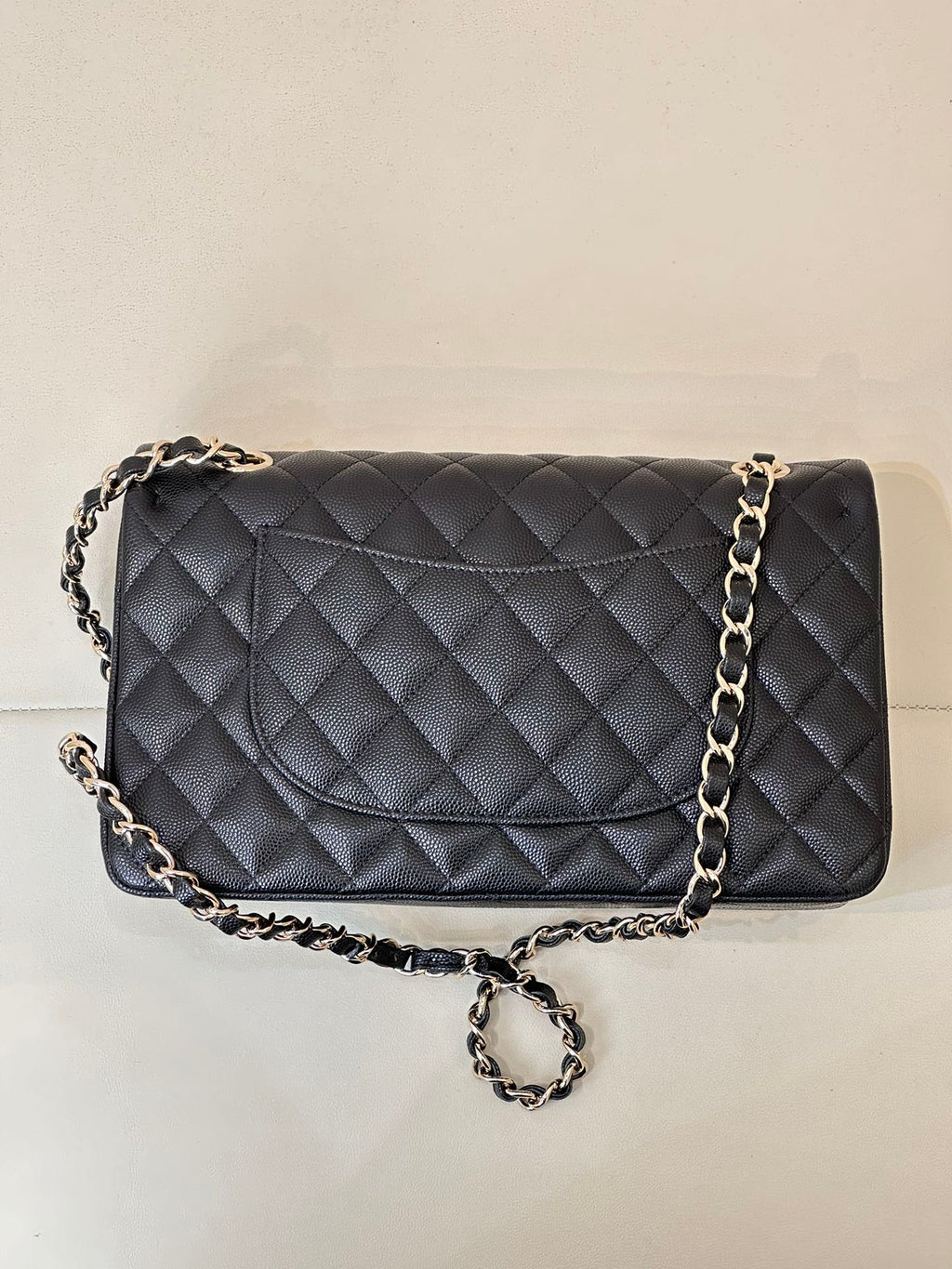 Chanel dark navy quilted flap shoulder bag with chain strap and CC logo