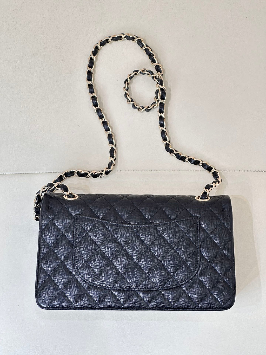 Chanel dark navy quilted flap shoulder bag with chain strap and CC logo