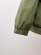 Olive green long jacket sleeve with elastic cuff hem