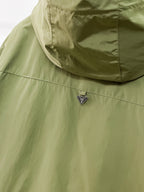 Prada hooded long jacket chest area with triangular logo patch