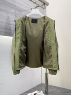 Prada hooded long jacket interior lining view with front openings