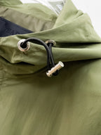 Prada hooded long jacket drawstring hood with black cord and metal tips