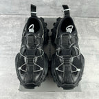 Balenciaga unisex sneakers on box, black mesh and leather with hook-and-loop strap details