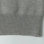 Stone Island gray knit sweater hem with ribbed cuff edge detail
