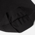 Black knit sweater folded sleeve cuff detail with ribbing