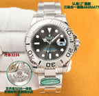 Rolex stainless steel wristwatch with dark blue dial, silver bezel and bracelet