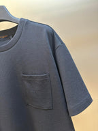 Louis Vuitton dark navy T-shirt with front chest pocket detail